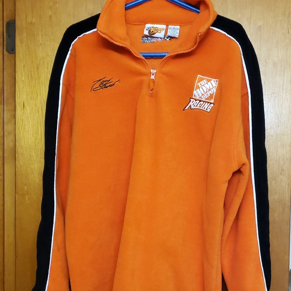 Winners Circle TONY STEWART HOME DEPOT Men's Orange Racing Half-Zip Jacket